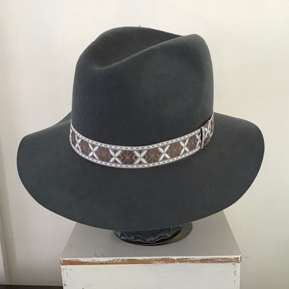 Gelso Bianco Safari/ Indiana Jones hat. Wool felt. Gray. OS NWT - Picture 1 of 6